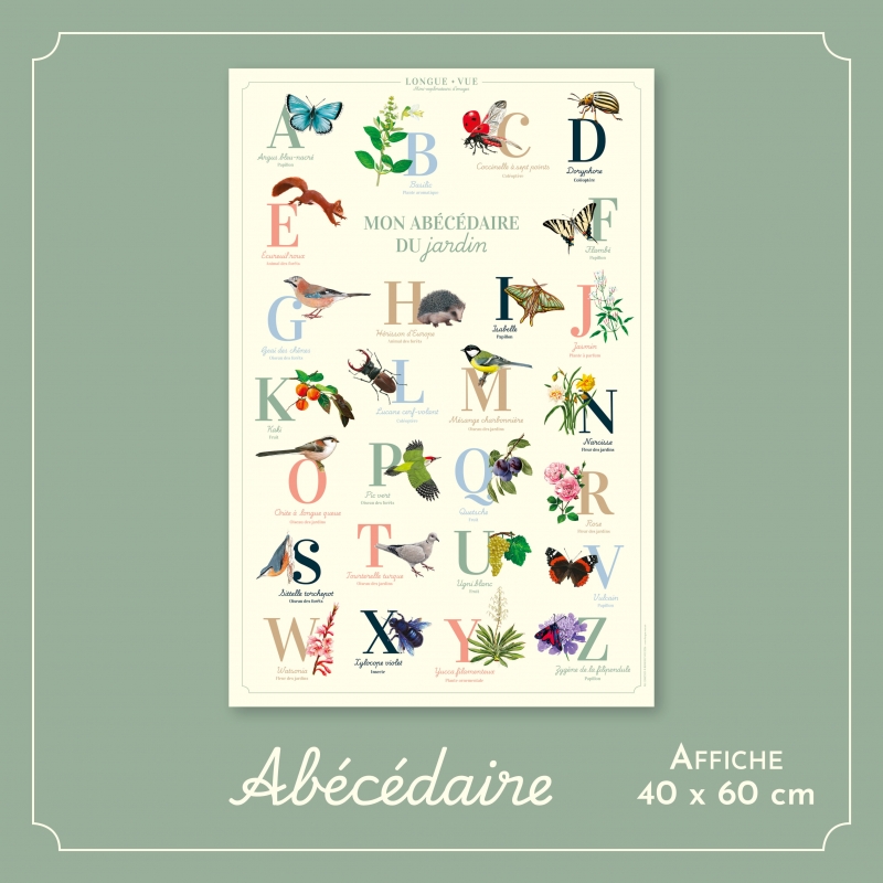 Affiche abécédaire du jardin