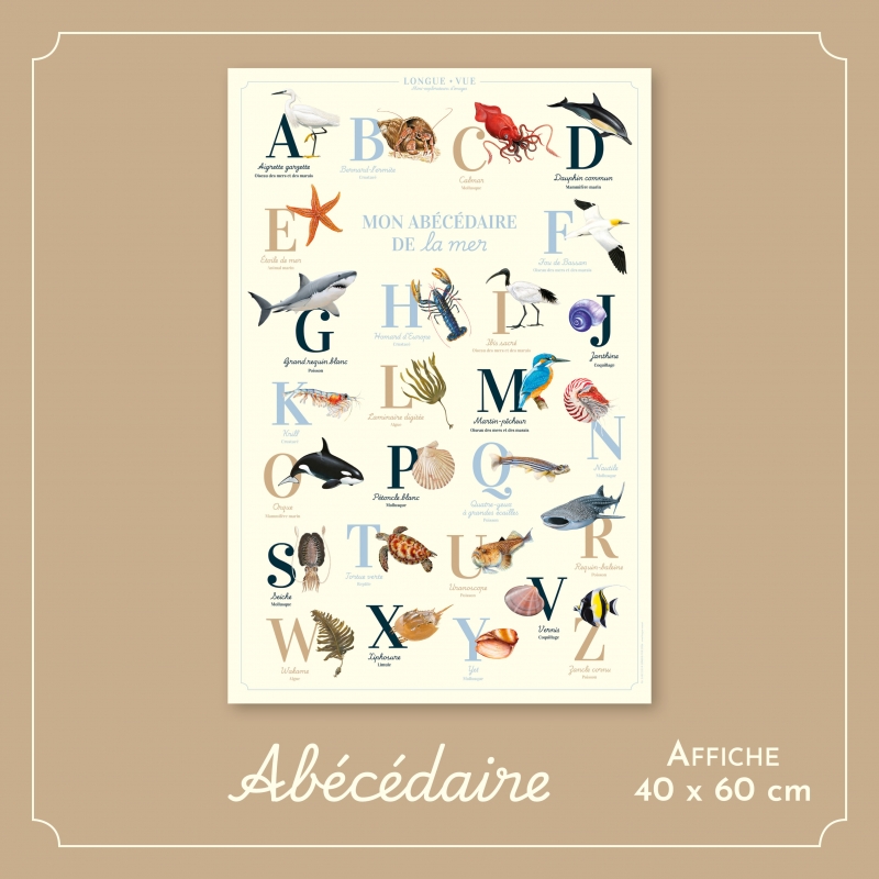Affiche abécédaire de la mer