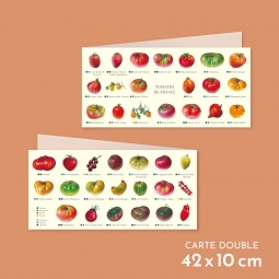 Carte postale double pliée des tomates de France